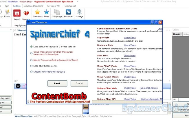 Загрузка и запуск программы SpinnerChief (Free Version) img